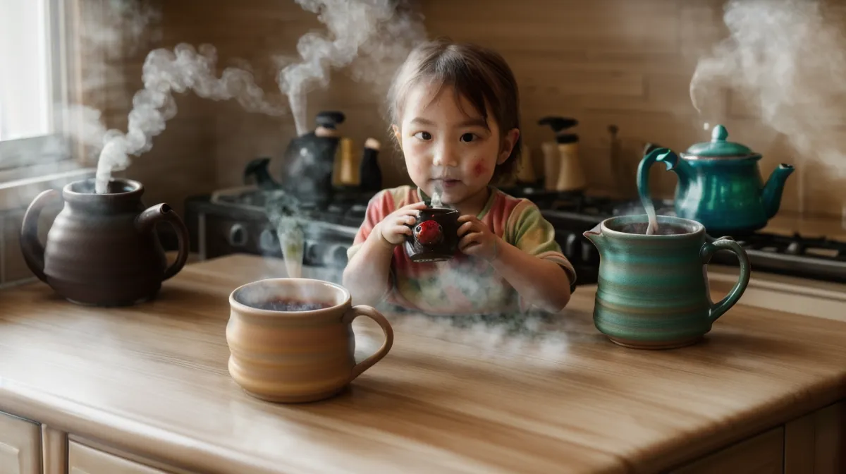 Cardio Slim Tea mug used to break a late-night snacking habit, postpartum weight-loss ritual