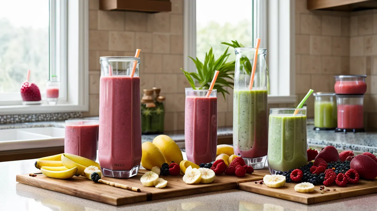 Dairy-free meal prep containers lined up in a kitchen for postpartum bloating relief