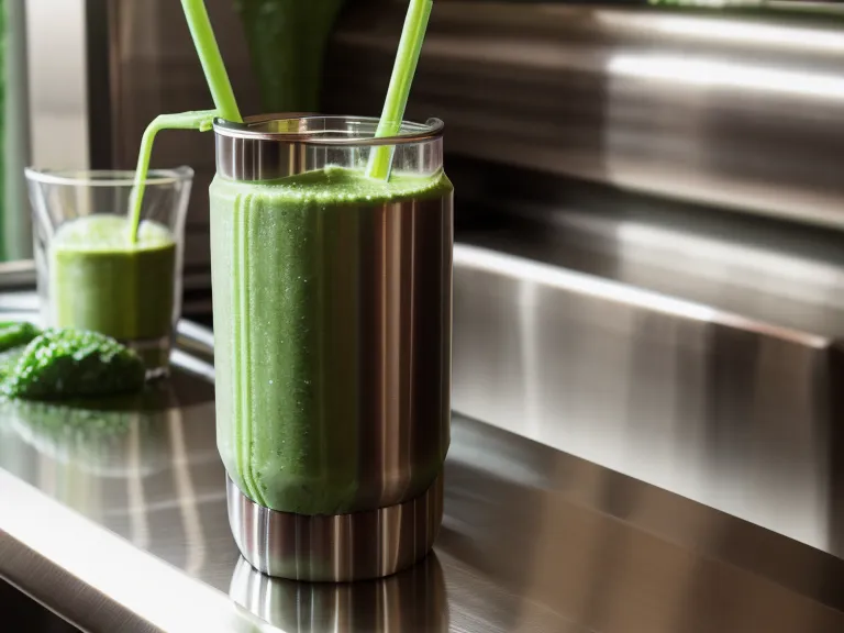 A high-volume green smoothie in a travel mug, part of a weight loss journey between school pickups